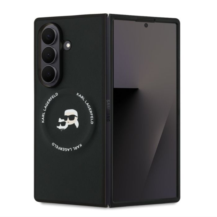 Obal Karl Lagerfeld PU Karl and Choupette Heads Magnetic Samsung Galaxy Z Fold7 5G F966 KLHMZFD7PSMLRKCK čierny