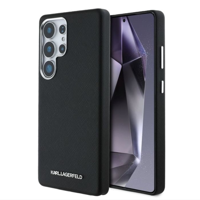 Obal Karl Lagerfeld PU Saffiano Metal Logo and Frame Samsung Galaxy S25 Ultra 5G S938 KLHMS25LPSAFWMCK čierny