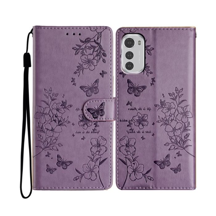 Obal Mezzo Book Motorola Moto E32/G22/E32s motýle fialový