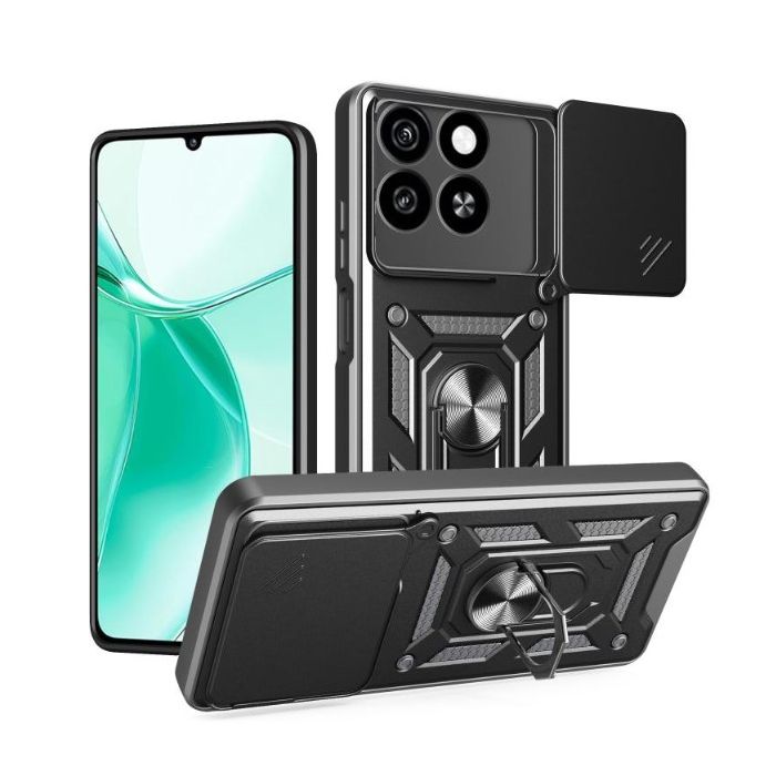 Obal Camshield Ring Armor ZTE Blade A35/A55 čierny