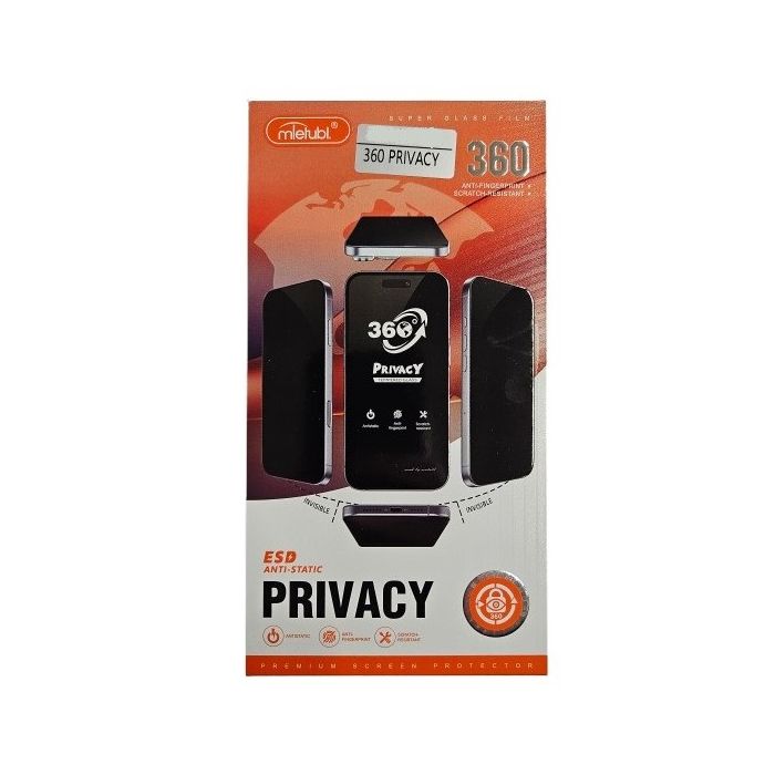Ochranné sklo Mietubl 5D Privacy/Antispy 360 Apple iPhone 15 Pro Max čierne