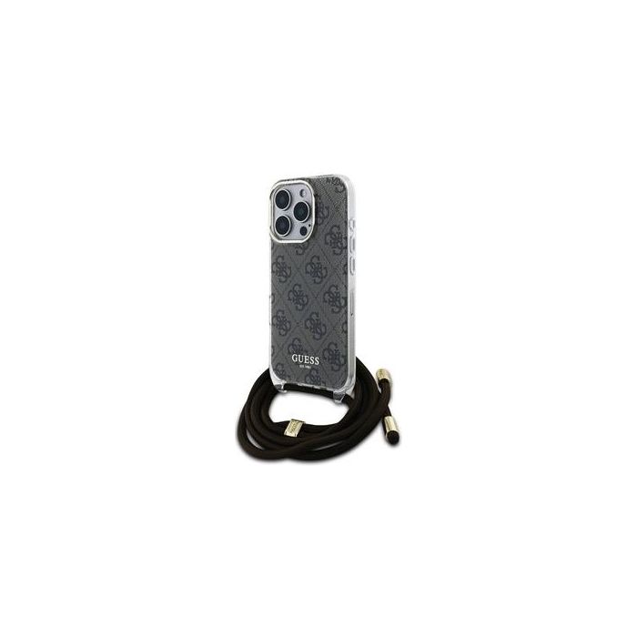 Obal Guess IML 4G Printed Crossbody Apple iPhone 16 Pro GUHCP16LHC4SEW Brown