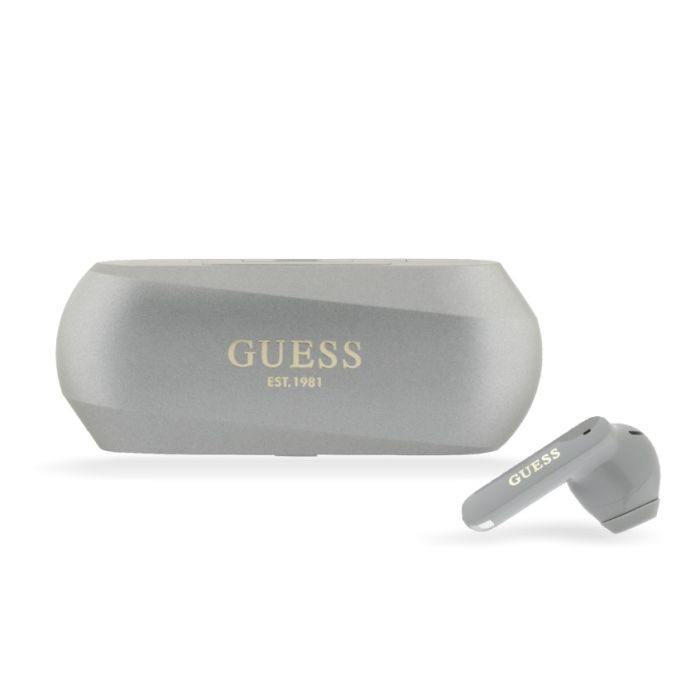 Guess Elongated Metallic TWS bezdrôtové slúchadlá GUTWSC2MCDSE sivé