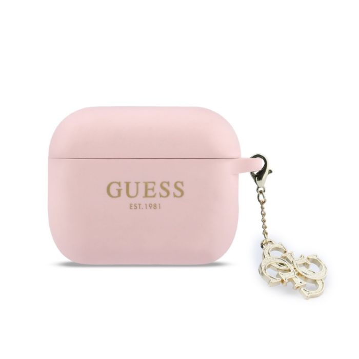 Obal Guess 4G Charm Silicone Apple AirPods Pro 3 GUAP3LECG4P ružový