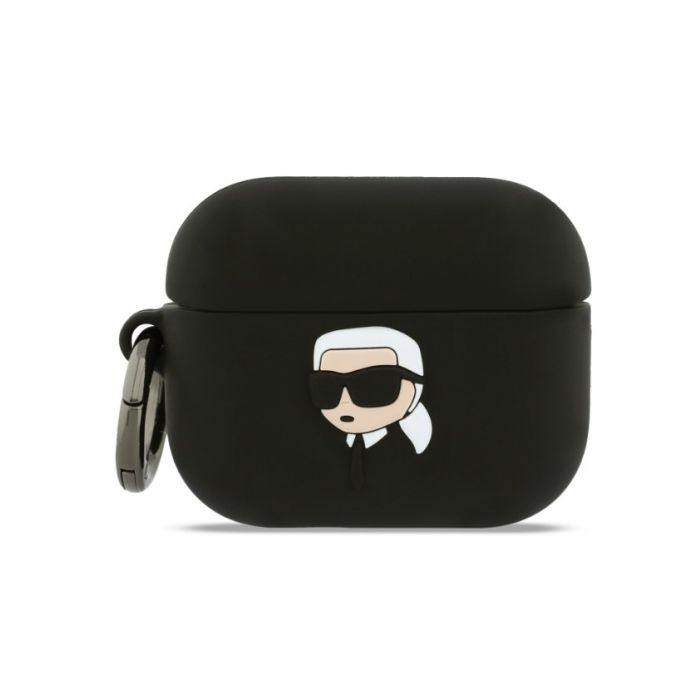 Obal Karl Lagerfeld 3D Logo NFT Karl Head Silicone Apple AirPods Pro 3 KLAP3RUNIKK čierny