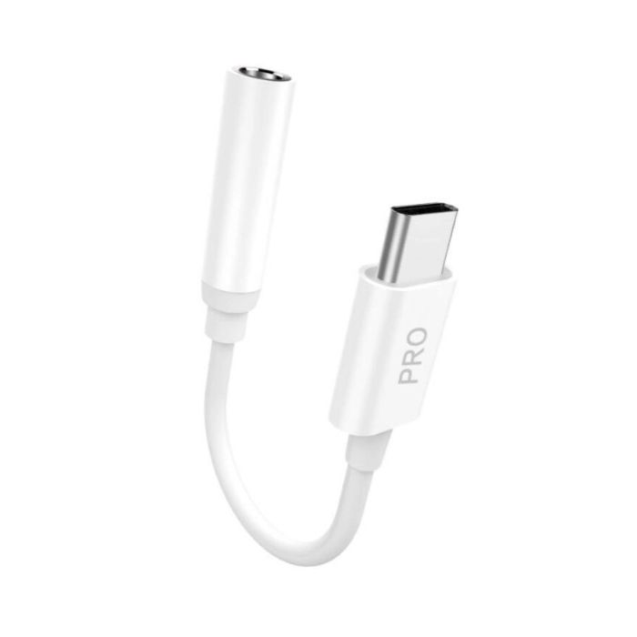 Dudao L16CPro, adaptér USB-C/3.5 mm jack, biely