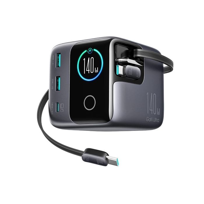 Joyroom Podix JR-TRD01, GaN 140W 5x port + 2x kábel, sivá