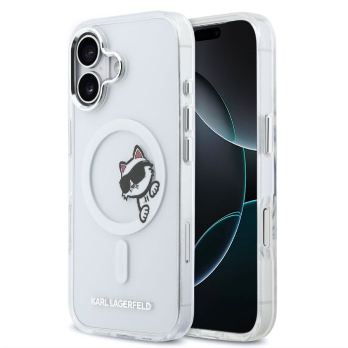 Obal Karl Lagerfeld IML Choupette Peekaboo MagSafe Apple iPhone 17 KLHMP17S6HCPSCT transparentný