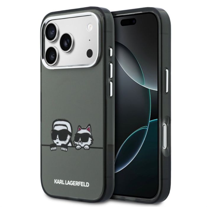 Obal Karl Lagerfeld IML K&CH Heads Logo MagSafe Apple iPhone 17 Pro KLHMP17L6HPKACK čierny