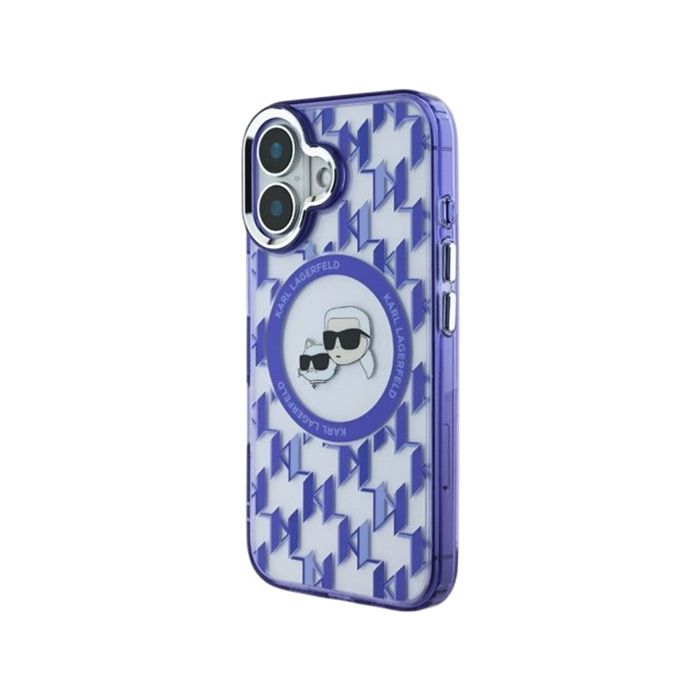 Obal Karl Lagerfeld IML Monogram K&CH Heads MagSafe Apple iPhone 16 KLHMP16SHMCKMHU Purple