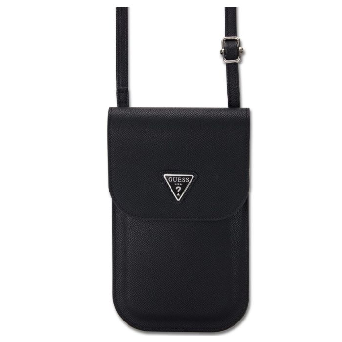 Obal Guess PU Grained Triangle Logo GUCWBPGTSPSK čierny