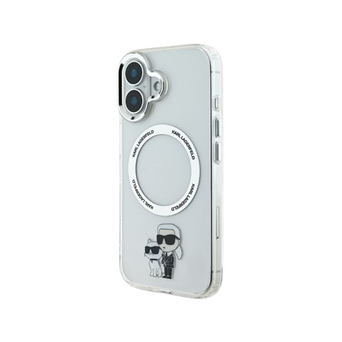 Obal Karl Lagerfeld IML Karl and Choupette MagSafe Apple iPhone 16 Plus KLHMP16MHNKCIT Transparent