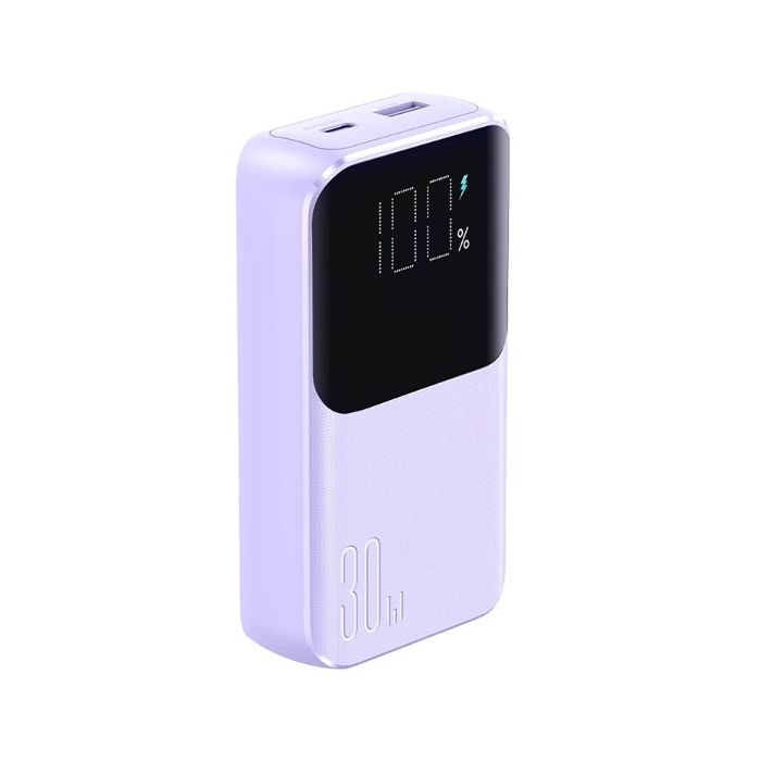 Joyroom JR-PBC06 Mini Powerbank, vstavané káble USB-C/Lightning 30W 10000mAh, fialová