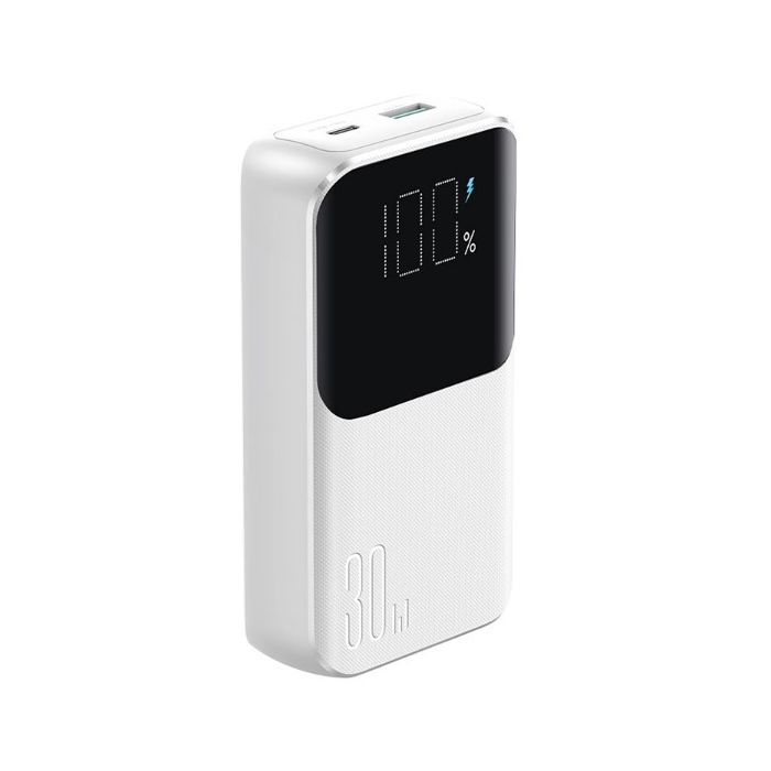 Joyroom JR-PBC06 Mini Powerbank, vstavané káble USB-C/Lightning 30W 10000mAh, biela