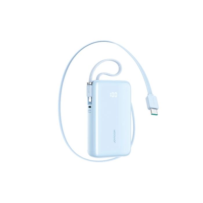 Joyroom JR-PR2L, powerbanka 10000mAh 35W, vstavaný kábel USB-C/USB-C, modrá