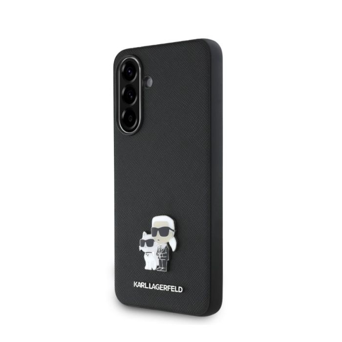 Obal Karl Lagerfeld PU Saffiano Metal Karl and Choupette Samsung Galaxy A56 5G A566 KLHCSA56PSAKCMPK čierny