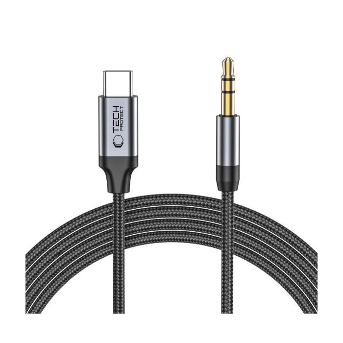 Tech-Protect UltraBoost Audio, USB-C/3.5mm mini jack, 1m, čierny