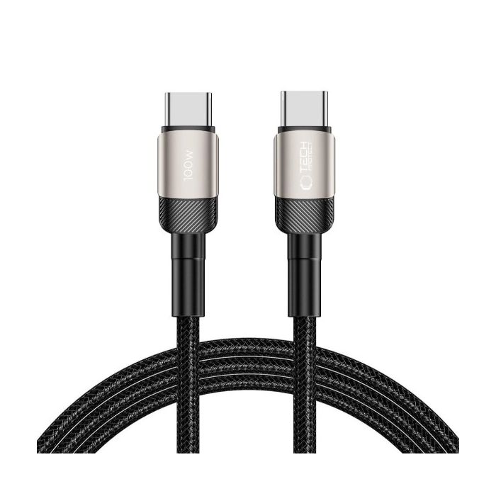 Tech-Protect UltraBoost Evo, USB-C/USB-C PD 100W 5A, 2m, čierny