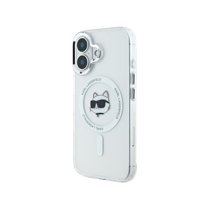 Obal Karl Lagerfeld IML Chúpette Head Metal Frame MagSafe Apple iPhone 16 KLHMP16SHLSCHH Transparent