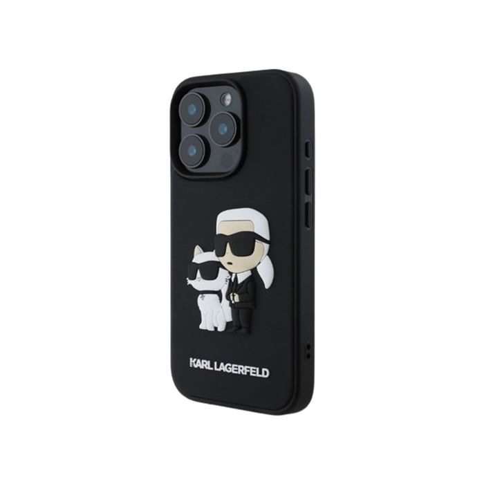 Obal Karl Lagerfeld 3D Rubber Karl and Choupette Apple iPhone 16 Pro Max KLHCP16X3DRKCNK Black