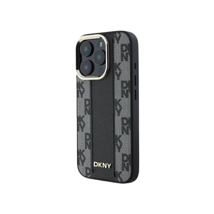 Obal DKNY PU Leather Checkered Pattern Magsafe Apple iPhone 16 Pro Max DKHMP16XPCPVSLK Black