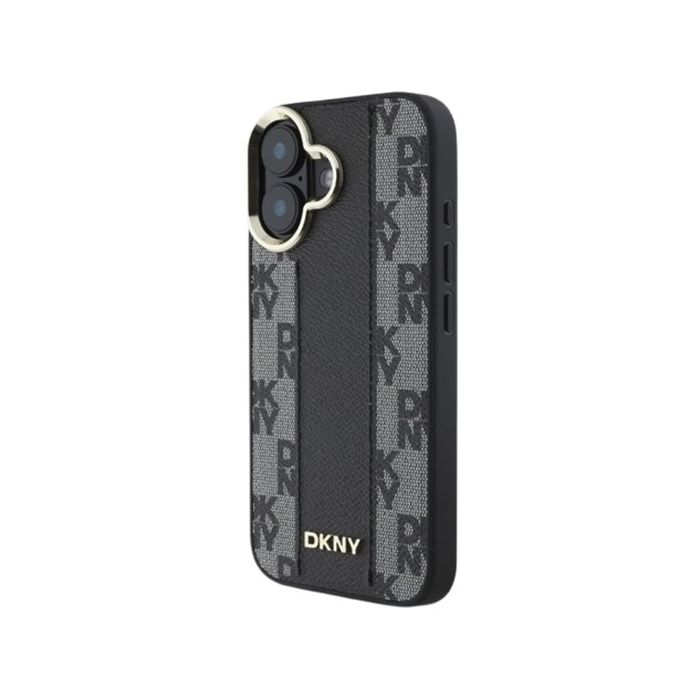 Obal DKNY PU Leather Checkered Pattern Magsafe Apple iPhone 16 Plus DKHMP16MPCPVSLK Black