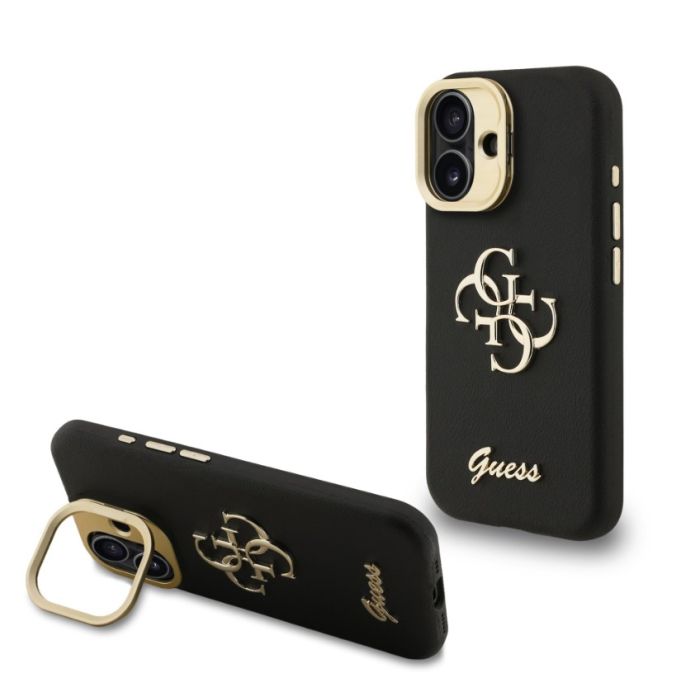 Obal Guess PU Grained 4G Logo Stand Camera Frame Apple iPhone 16 GUHCP16SPCS4GSK čierny