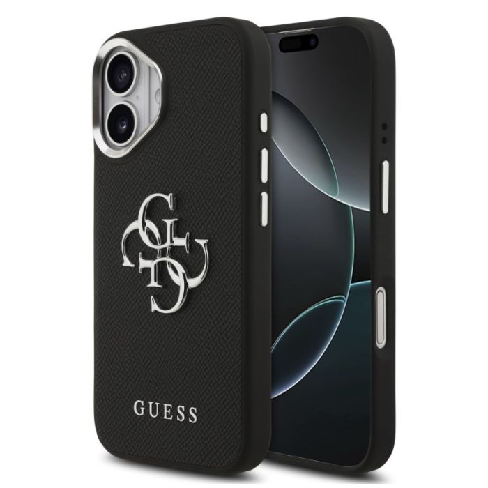 Obal Guess PU Grained 4G Metal Logo Apple iPhone 17 GUHCP17SPG4SMCEK čierny
