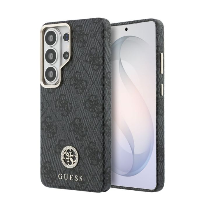 Obal Guess PU Leather 4G Strass Logo Gold Frame Magnetic Samsung Galaxy S26 Ultra 5G S948 GUHMS26LP4GRMDEK čierny