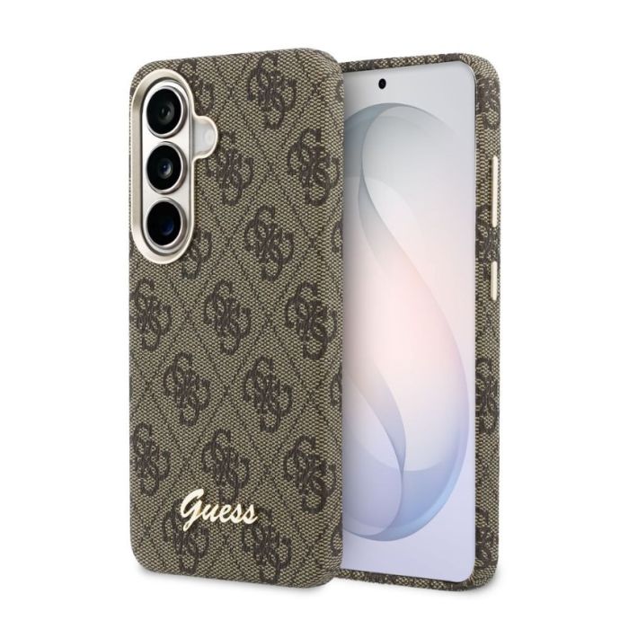 Obal Guess PU 4G Script Metal Logo Magnetic Samsung Galaxy S26 5G S942 GUHMS26S5P4FWMSW hnedý
