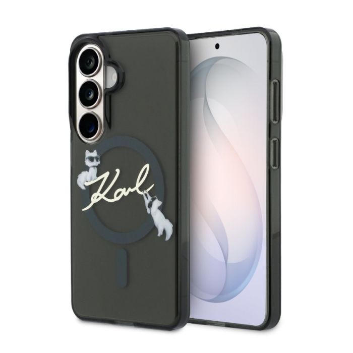 Obal Karl Lagerfeld IML Choupette Karl Script Logo Magnetic Samsung Galaxy S26 5G S942 KLHMS26S5HKSCAK čierny