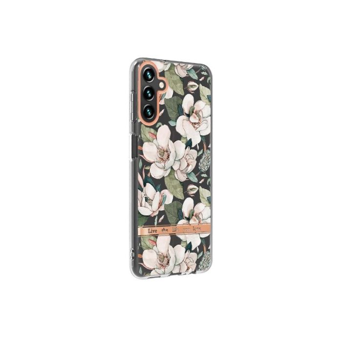 Obal IMD TPU Samsung Galaxy A13 4G A135 kvety ružový