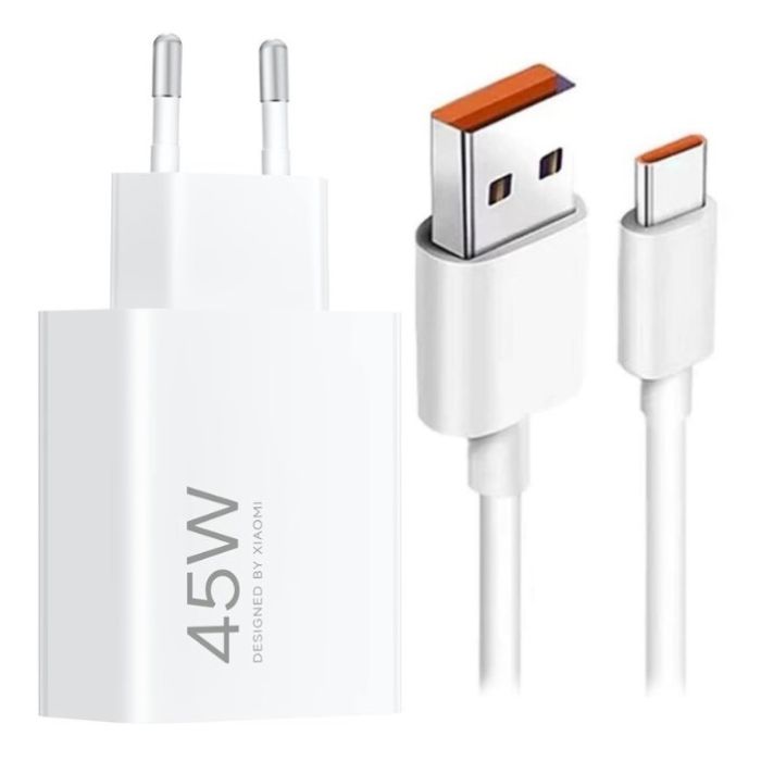 Xiaomi MDY-17-EF USB-A 45W + kábel USB-C 6A biela (Bulk)