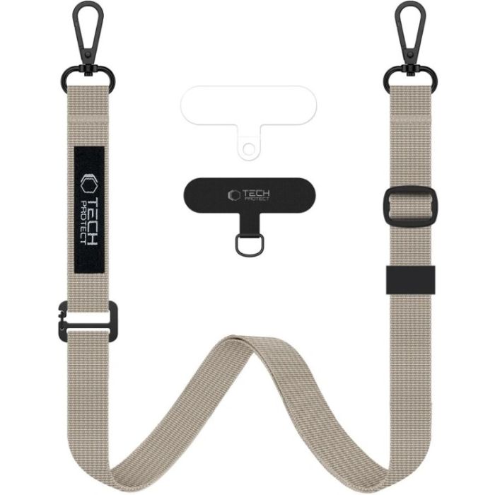 Tech-Protect C6S, šnúrka na krk pre mobil, béžová