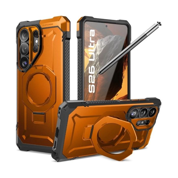 Obal Supcase UB Grip Mag MagSafe Samsung Galaxy S26 Ultra 5G S948 oranžovo čierny
