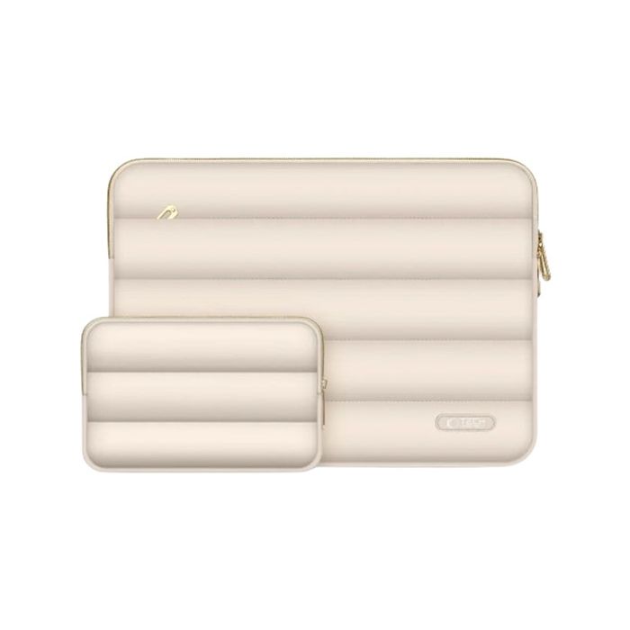 Tech-Protect Puffy Laptop 15-16" case + accessory bag, béžový, obal na notebook
