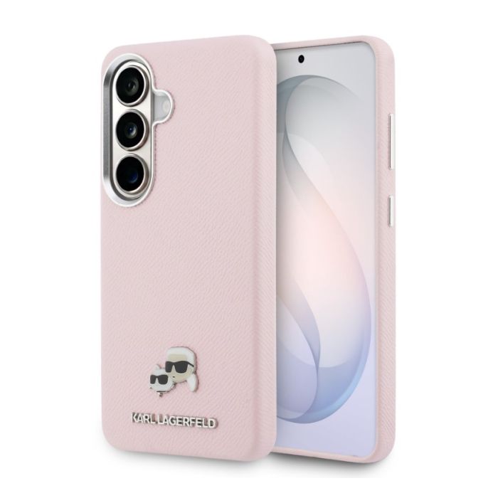 Obal Karl Lagerfeld Grained PU Leather K&CH Heads Magnetic Samsung Galaxy S26+ 5G S947 KLHMS26M6PFKCLP ružový
