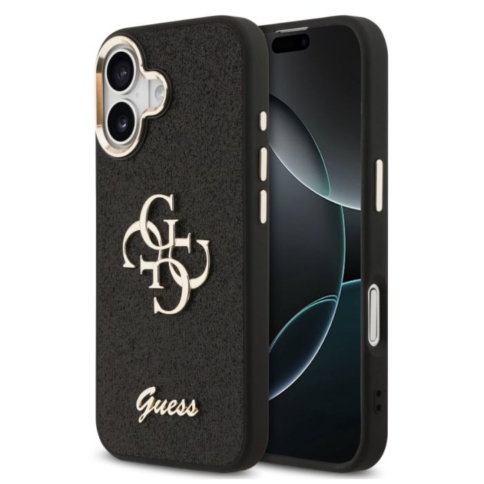 Obal Guess PU Fixed Glitter 4G Metal Frame Apple iPhone 17 GUHCP17SHG4SGCK čierny