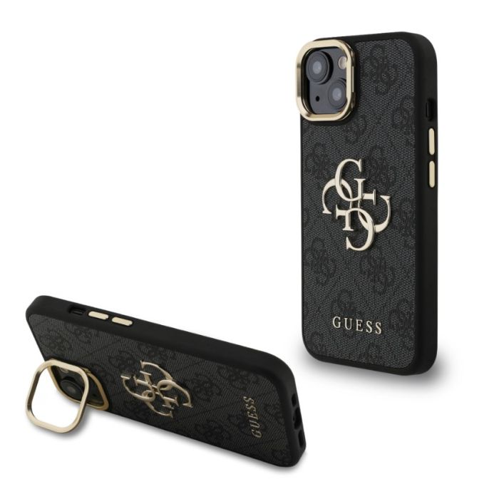 Obal Guess PU 4G Metal Logo Stand Camera Frame Apple iPhone 13 GUHCP13MPCS4GP4K čierny