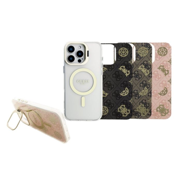Obal Guess PC/TPU Electroplated Stand Camera Frame Apple iPhone 16 Pro Max GUBPSBHMP16XF4P05