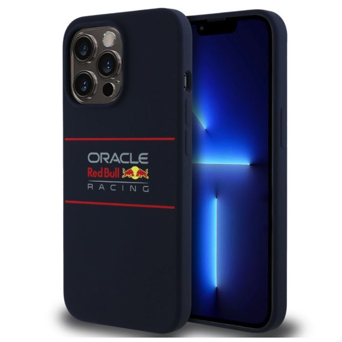 Obal Red Bull Silicone Horizontal Logo MagSafe Apple iPhone 13 Pro RBHMP13L24SIHSRV modrý