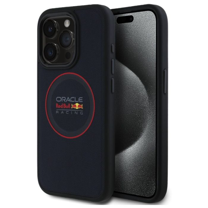 Obal Red Bull PU Leahter Red Ring MagSafe Apple iPhone 15 Pro Max RBHMP15X24PUILVR modrý