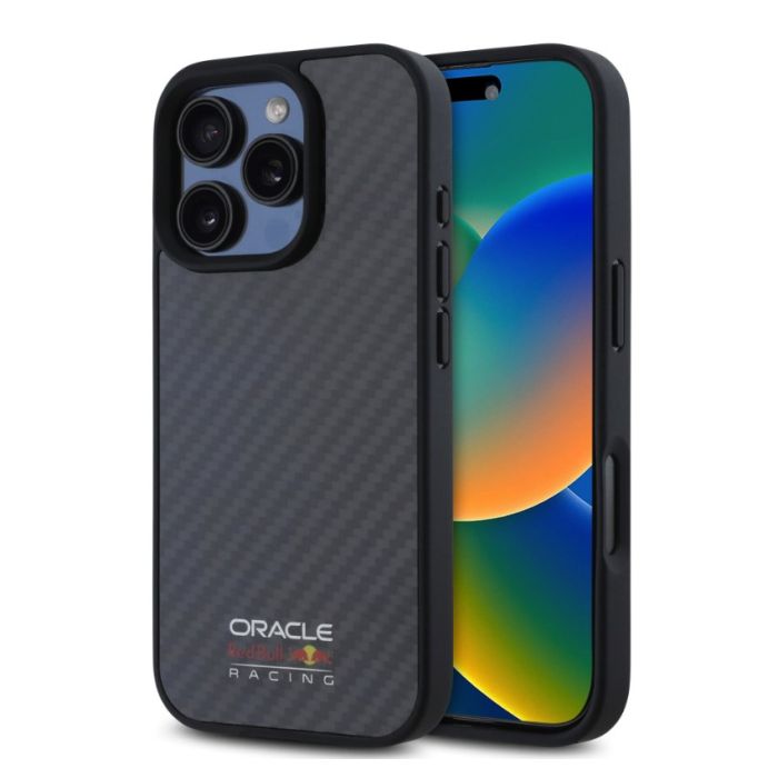 Obal Red Bull Carbon Shiny Logo MagSafe Apple iPhone 16 Pro RBHMP16L24CFILSK čierny