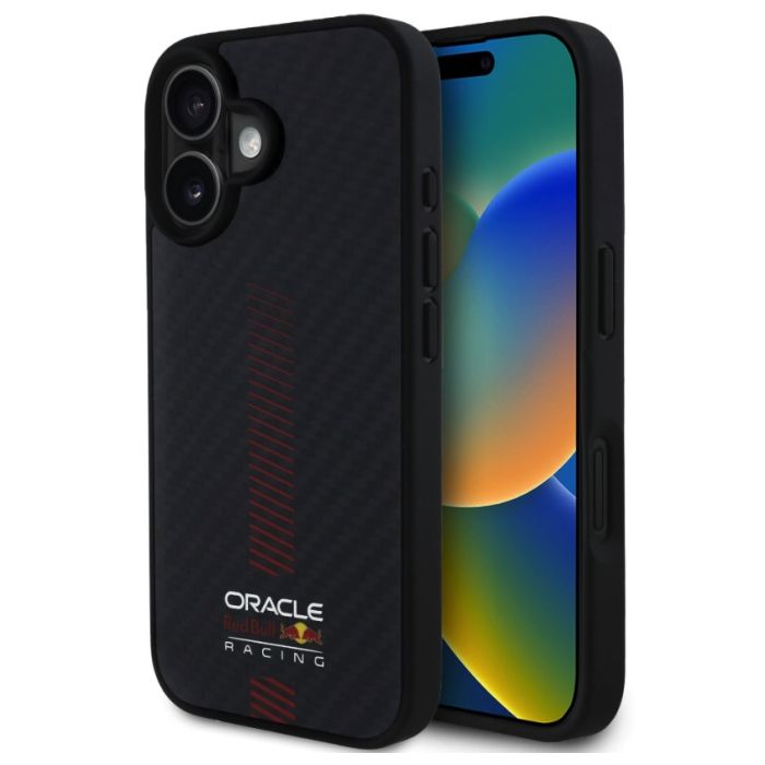 Obal Red Bull Carbon Powerbar MagSafe Apple iPhone 16 RBHMP16S24CFGSMK čierny