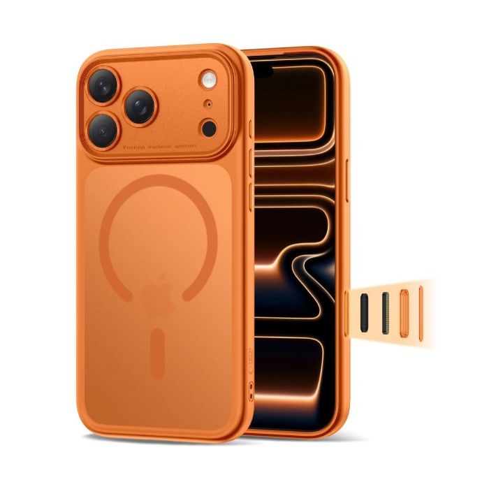Obal Tech-Protect Magpeak MagSafe CC Apple iPhone 17 Pro Max oranžový