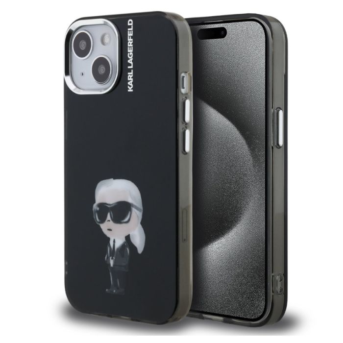 Obal Karl Lagerfeld IML Aquarelle Karl Apple iPhone 15 KLHCP15SHMKIAQK čierny