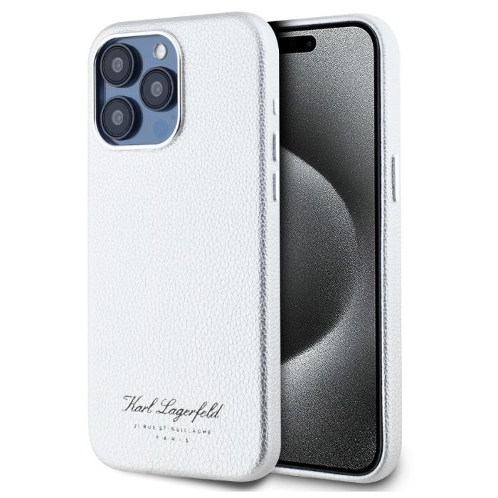 Obal Karl Lagerfeld Grained PU Hotel RSG Apple iPhone 15 Pro Max KLHCP15XPGWCMKHG sivý