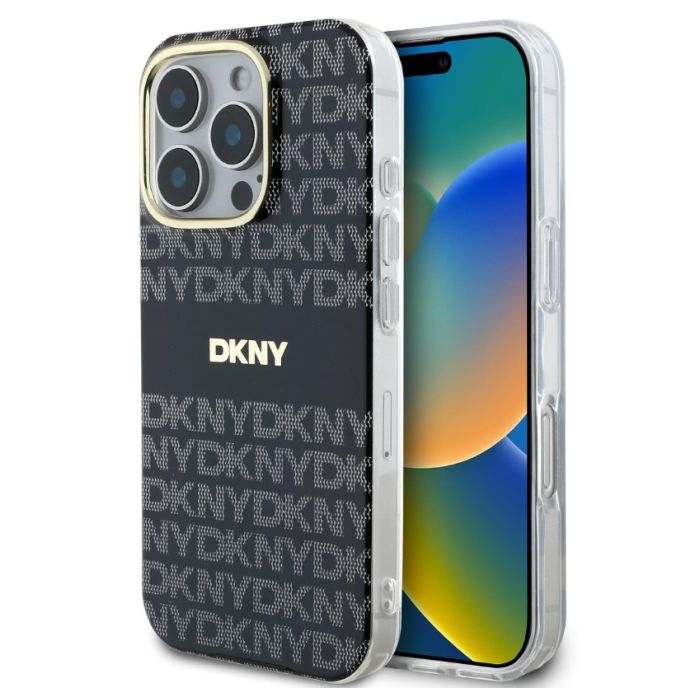 Obal DKNY PC/TPU Repeat Pattern Tonal Stripe Magsafe Apple iPhone 16 Pro Max DKHMP16XHRHSEK čierny