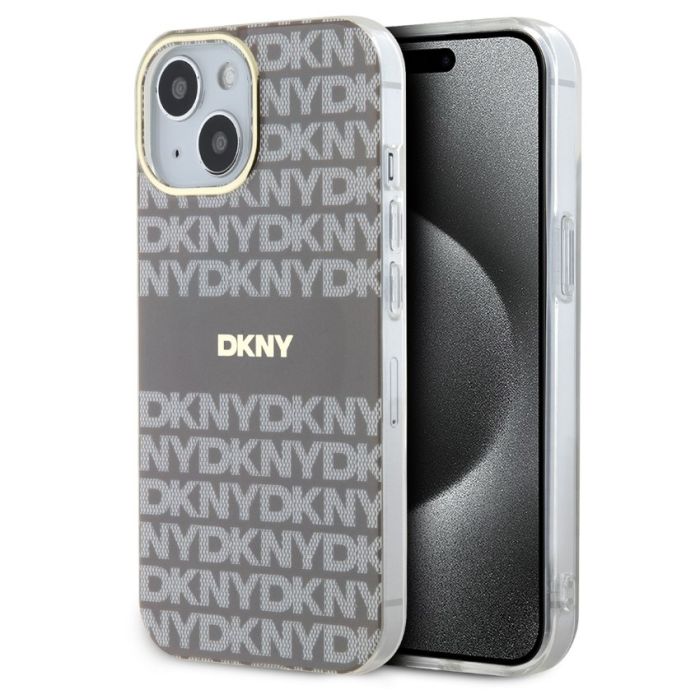 Obal DKNY PC/TPU Repeat Pattern Tonal Stripe Magsafe Apple iPhone 14 DKHMP14SHRHSEE béžový