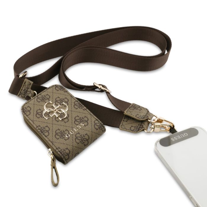 Guess Crossbody Popruh PU 4G Metal Logo + Peňaženka GUUCNKP4DGMW hnedá